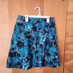 J. Crew Blue Floral A-Line Skirt Size 4